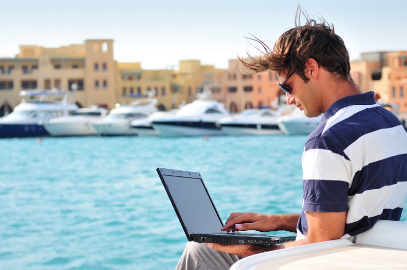 Working in El Gouna by the sea